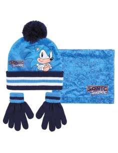 Conjunto gorro guantes braga cuello Sonic The Hedgehog