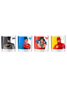 Set 4 mini vasos Superheroes DC Comics