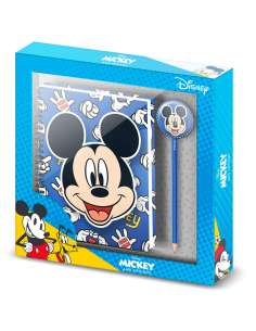 Set cuaderno lapiz Grins Mickey Disney