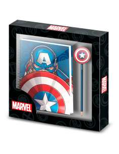 Set cuaderno lapiz Patriot Capitan America Marvel