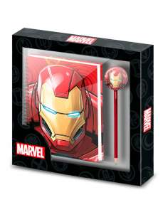 Set cuaderno lapiz Stark Iron Man Marvel