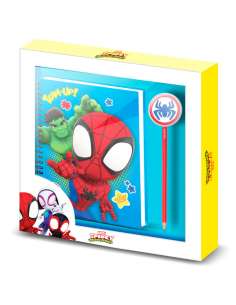 Set cuaderno lapiz Team Spiderman and His Amazing Friends Marvel