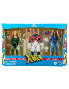 Set 3 figuras Meggan Captain Britain y Shadowcat X Men Marvel Legends 15cm