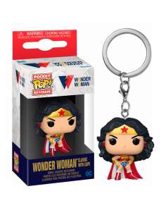 Llavero Pocket POP DC Wonder Woman 80th Wonder Woman Classic with Cape