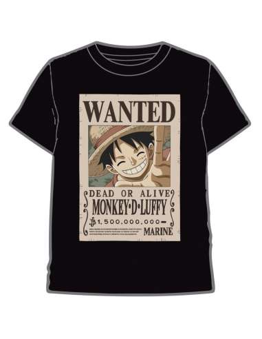 Camiseta Wanted Luffy One Piece infantil