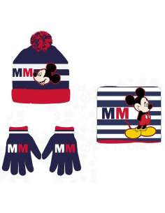 Conjunto gorro guantes braga cuello Mickey Disney