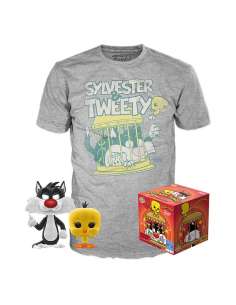 Set figura POP Tee Looney Tunes Sylvestre and Tweety Flocked Exclusive