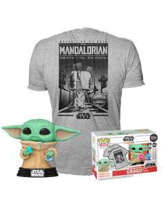 Set figura POP Tee Star Wars Mandalorian Grogu Exclusive